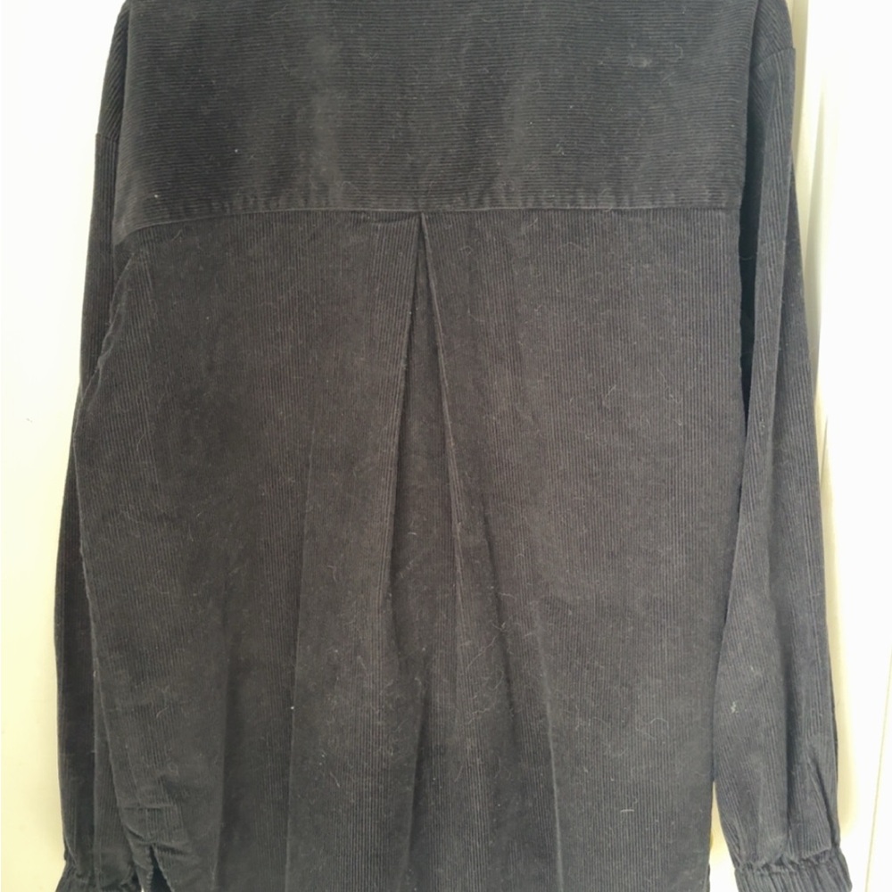 Black corduroy shacket
